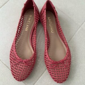 New Trendy Ballet Flats ANTONIO MELANI Women's Coral Size 9